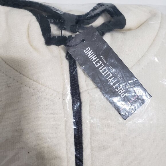 NWT PrettyLittleThing PLUS CREAM ZIP UP CONTRAST SWEATSHIRT Size US 14 / UK 18 - Picture 5 of 9